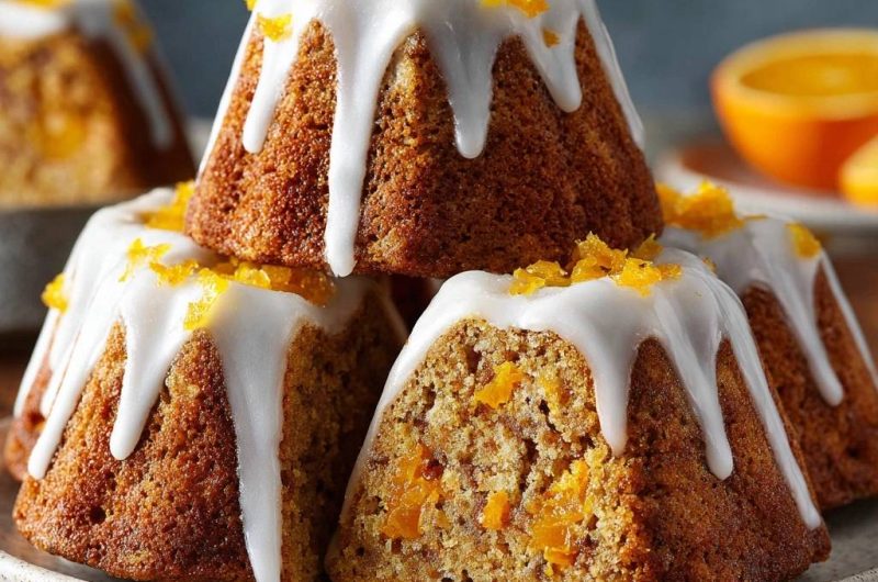 Saftige Karotten-Mini-Kuchen mit Orangen-Glasur