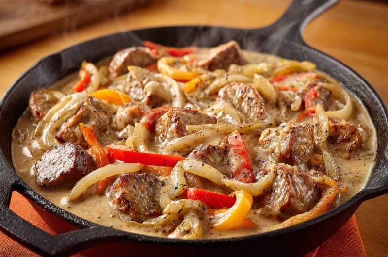 Saftiges Paprika-Fleisch-Gulasch mit Wurst