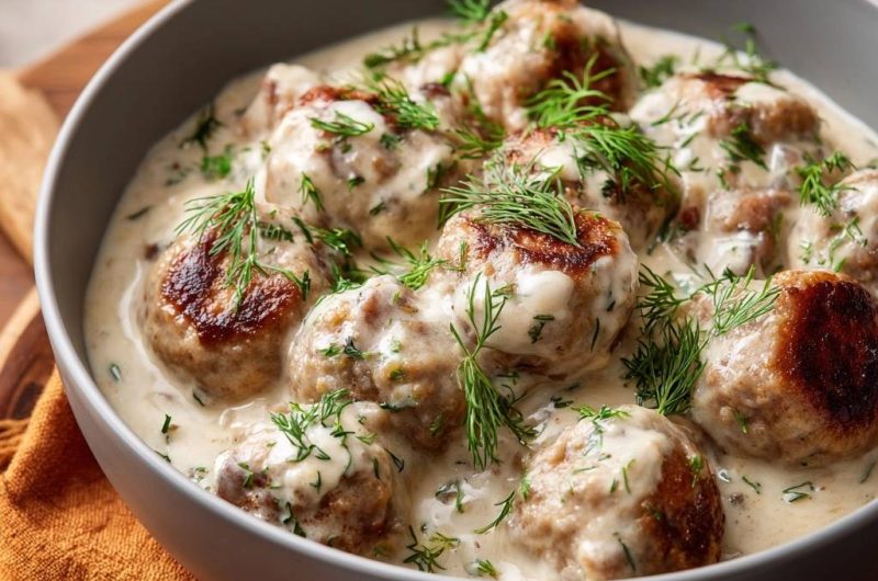 Schwedische Fleischbällchen in cremiger Dillsoße