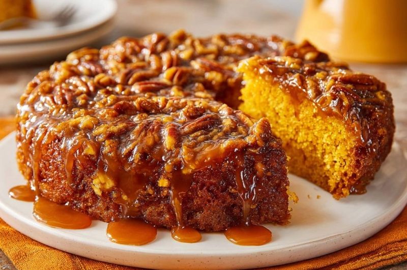 Upside-Down Kürbis-Pekan-Kuchen