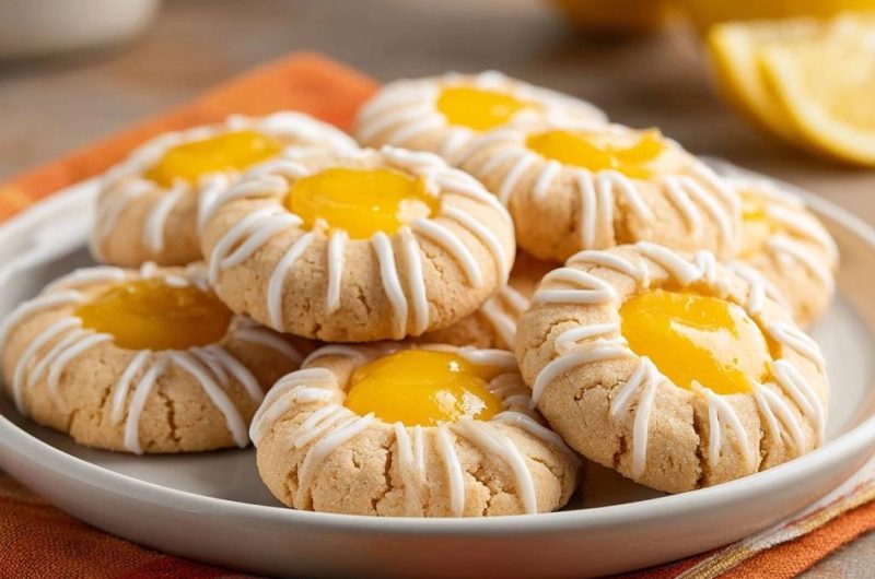 Zitronen-Curd-Thumbprint-Kekse (Nie wieder auslaufende Füllung!)