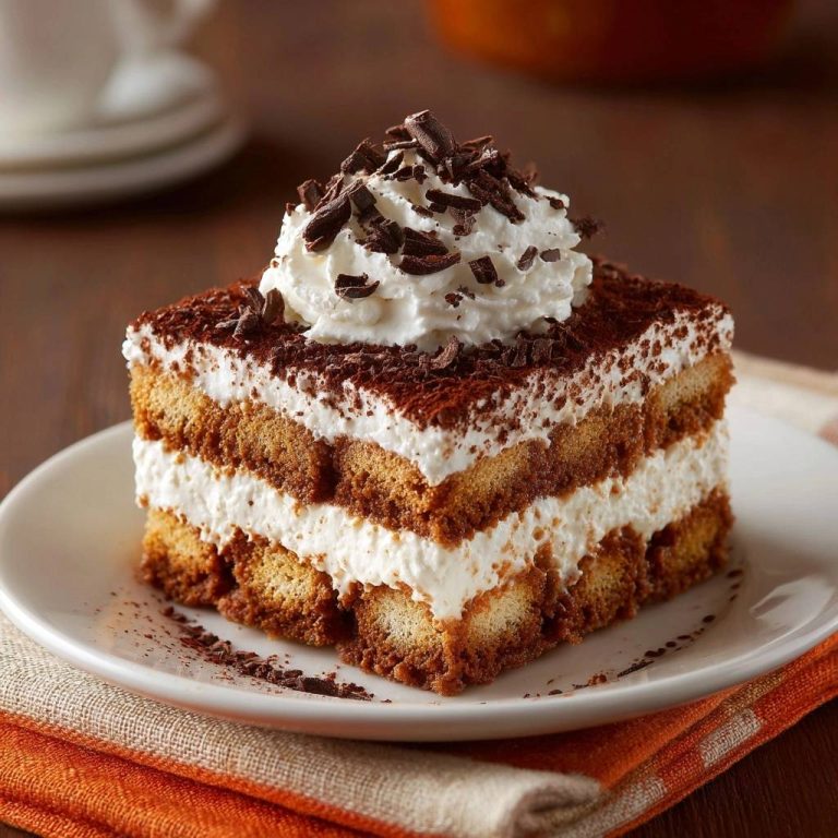 Perfektes Tiramisu, serviert auf einem weißen Teller, zeigt die geschichteten Lagen und die cremige Konsistenz dieses italienischen Desserts.