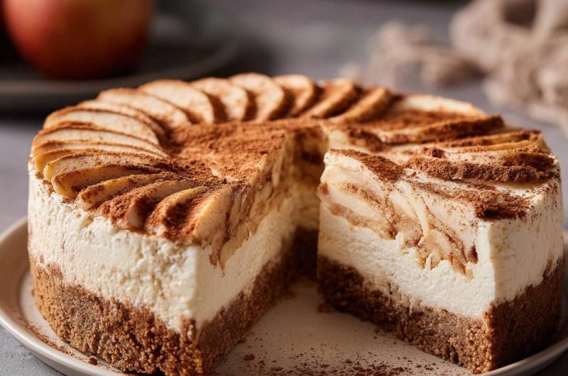 Apfel-Zimt-Cheesecake (Nie wieder matschige Äpfel!)