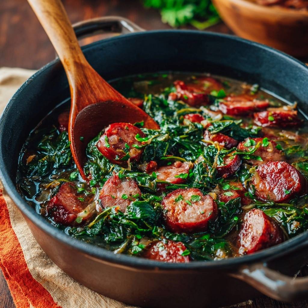 Deftiger Mangold-Wurst-Eintopf (Nie wieder matschiger Mangold!)