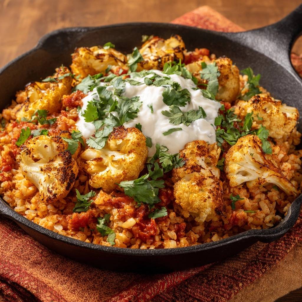 Würzige Blumenkohl-Reis-Pfanne