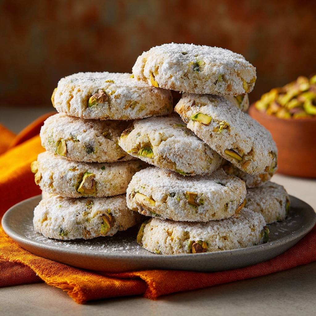 Pistazien-Schneebällchen (Nie wieder abfallender Puderzucker!)