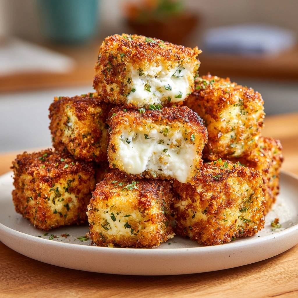 Knusprige Kräuter-Käsewürfel