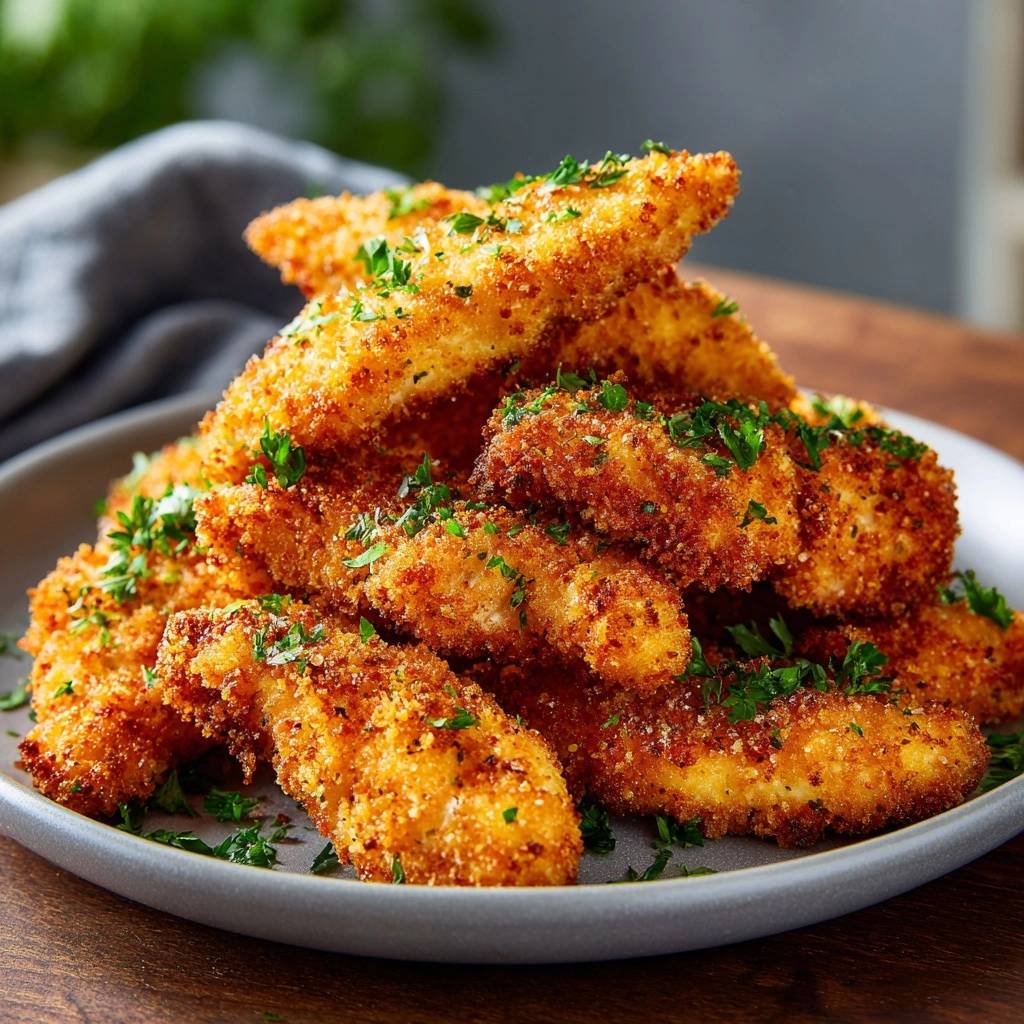 Knusprige Paprika-Hähnchenstreifen (Nie wieder matschige Panade!)