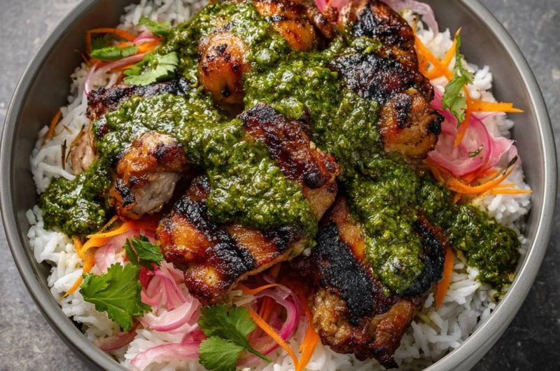 Chimichurri-Hähnchen-Bowl mit Reis