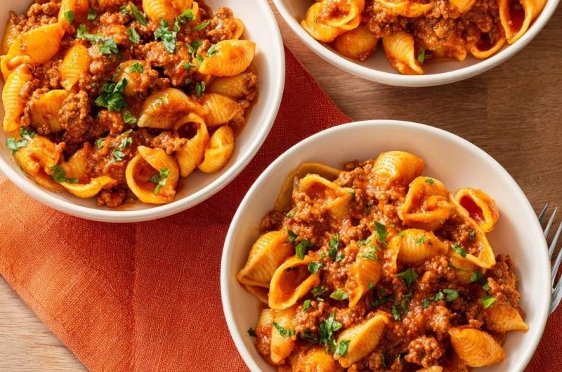Conchiglie mit perfekter Hackfleischsoße