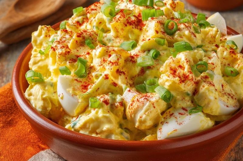 Cremiger Kartoffelsalat mit Ei und Frühlingszwiebeln