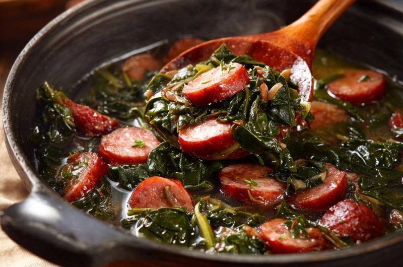 Deftiger Mangold-Wurst-Eintopf (Nie wieder matschiger Mangold!)