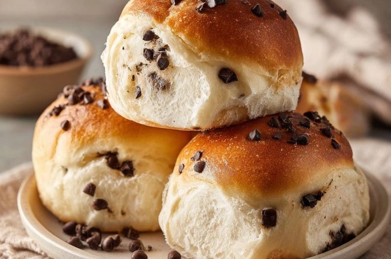 Fluffige Schoko-Chip-Brötchen (Garantiert jedes Mal fluffig!)