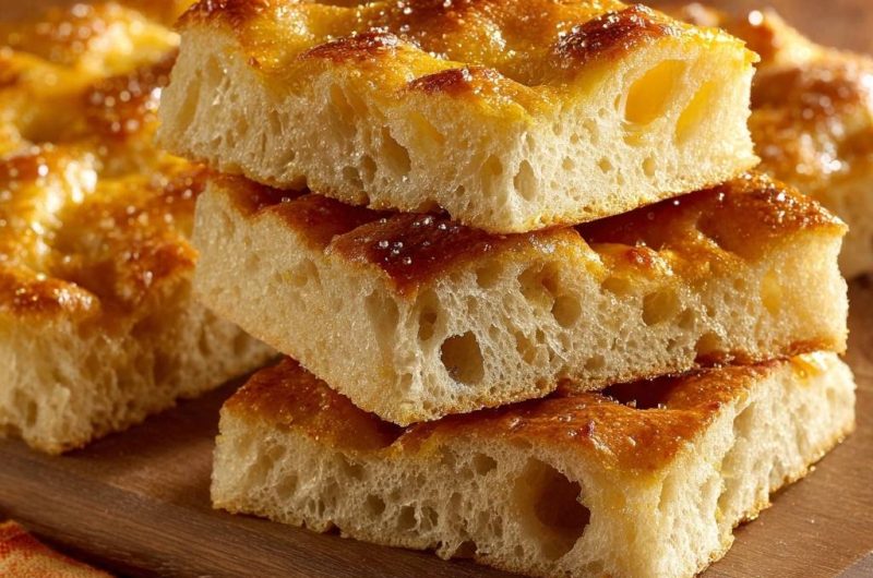 Goldene Olivenöl Focaccia