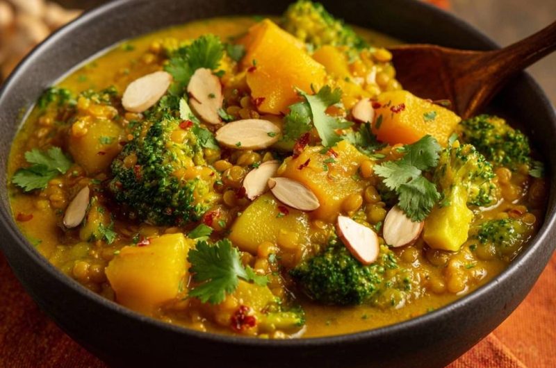 Herbstliches Kürbis-Brokkoli-Dal