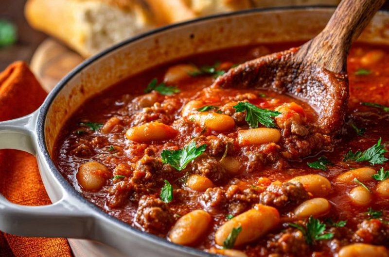 Herzhafter Bohneneintopf mit Rinderhack