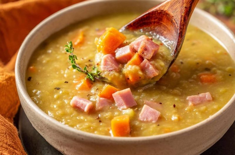 Herzhafter Erbseneintopf mit Schinken