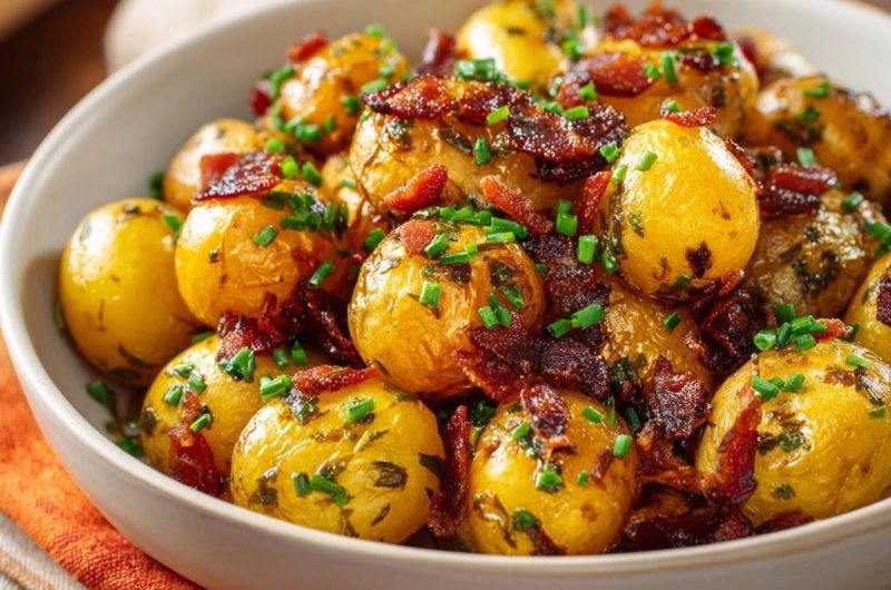 Knusprige Babykartoffeln mit Speck und Schnittlauch
