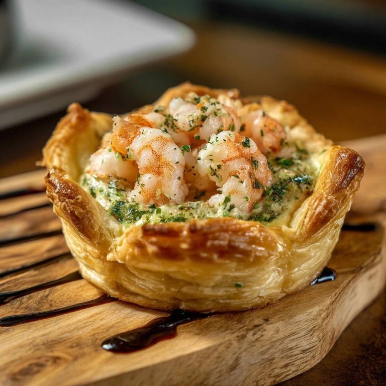 Knusprige Garnelen-Blätterteig-Törtchen (Anti-Matsche-Boden)