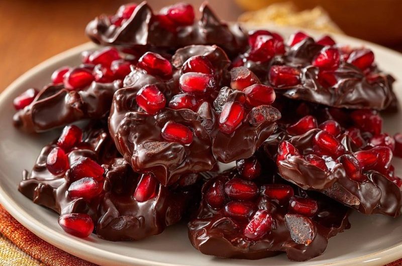 Knusprige Granatapfel-Schokoladen-Bark (Nie wieder weiche Stücke durch Saft!)