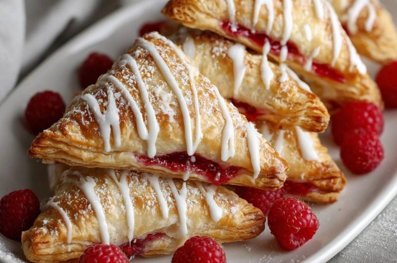 Knusprige Himbeer-Blätterteigtaschen (Der Anti-Matsche-Boden)