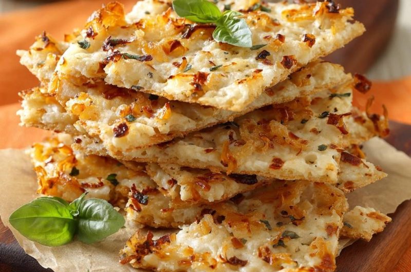 Knusprige Kartoffel-Cracker mit Zwiebeln & Kräutern (Nie wieder matschige Kartoffeln!)