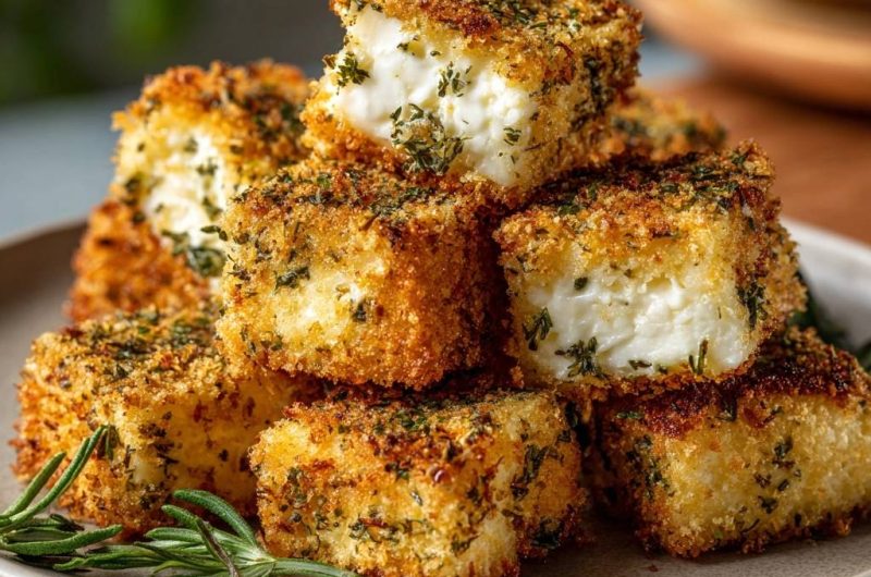 Knusprige Kräuter-Käsewürfel