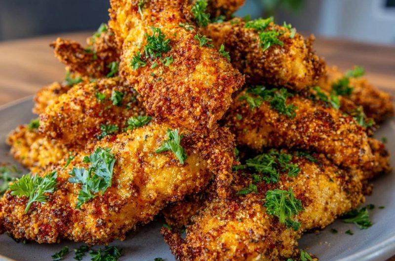 Knusprige Paprika-Hähnchenstreifen (Nie wieder matschige Panade!)