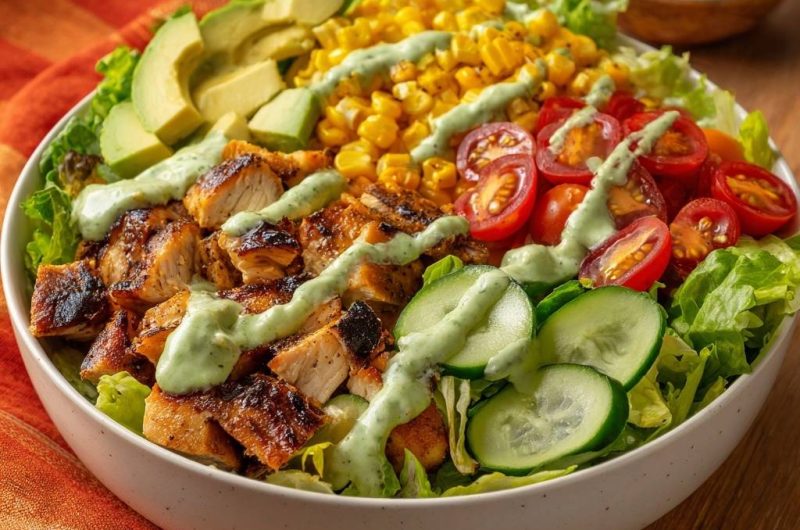 Knuspriger Hähnchen-Avocado-Salat