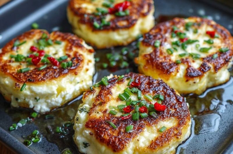 Knuspriger Halloumi mit Schnittlauch & Chili