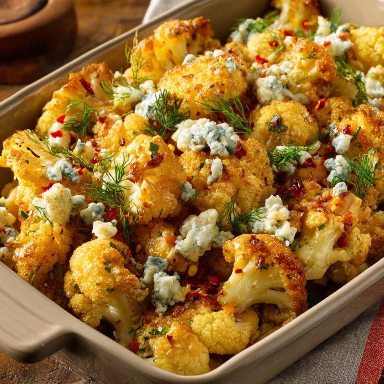 Knuspriger Ofenblumenkohl mit Dill und Blau Käse Rezept