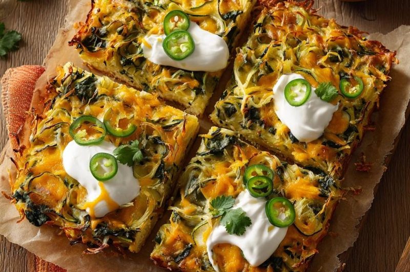 Knuspriger Zucchini-Spinat-Käse-Auflauf