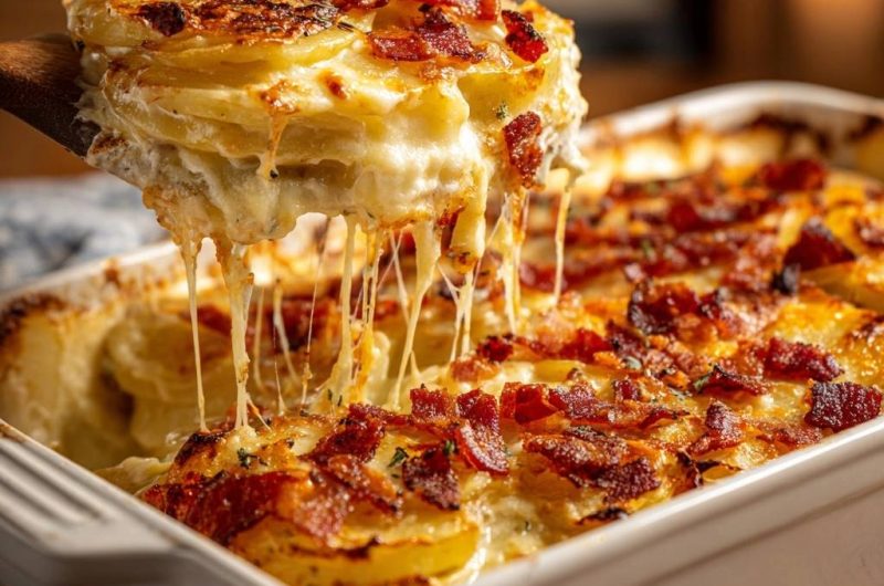 Knuspriges Kartoffelgratin mit Speck