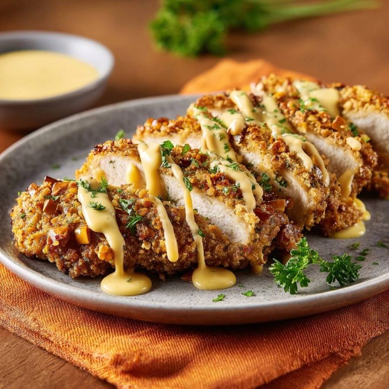 Knuspriges Nuss-Hähnchen mit Senfsauce – Saftig!