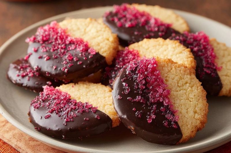 Mürbeteig-Kekse mit Schokoguss