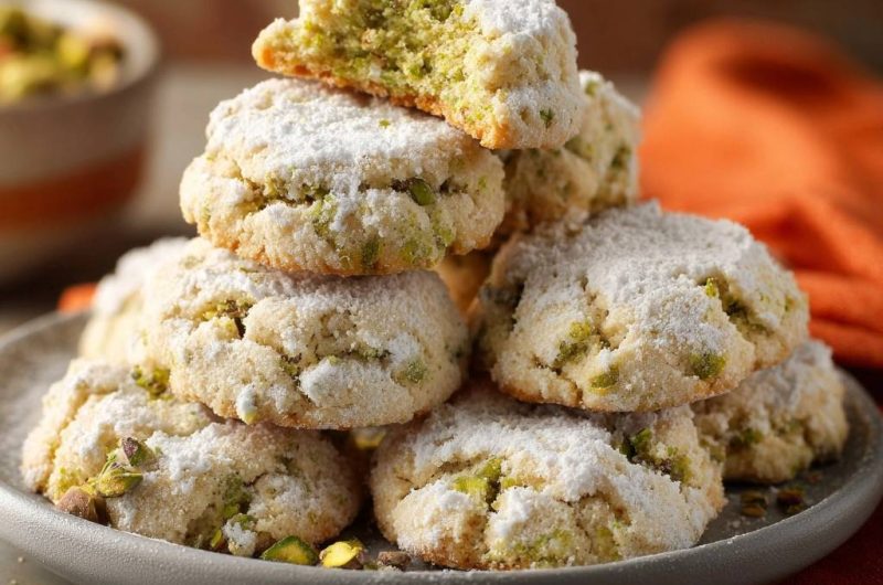 Pistazien-Schneebällchen (Nie wieder abfallender Puderzucker!)