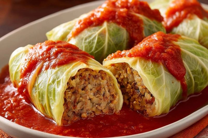 Saftige Krautwickel in Tomatensauce