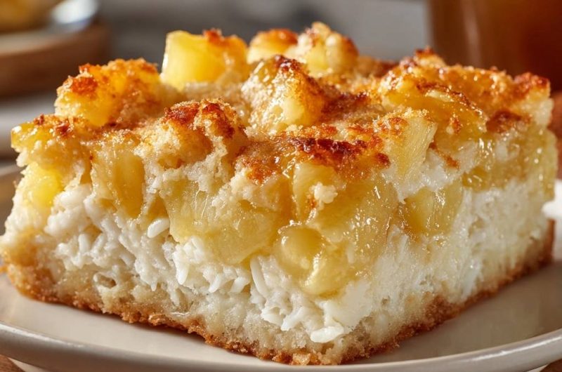 Saftiger Ananas-Kokos-Kuchen (Der Anti-Matsche-Boden)