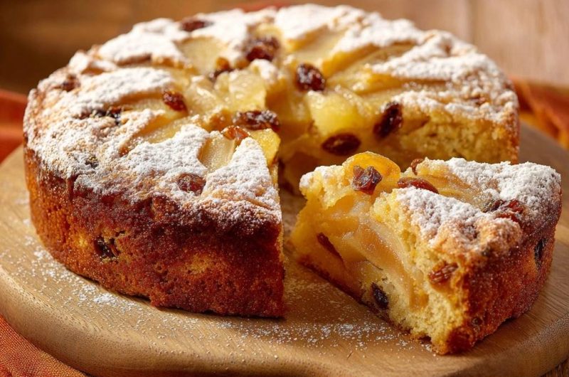 Saftiger Apfel-Rosinen-Kuchen (Der Anti-Matsche-Boden)