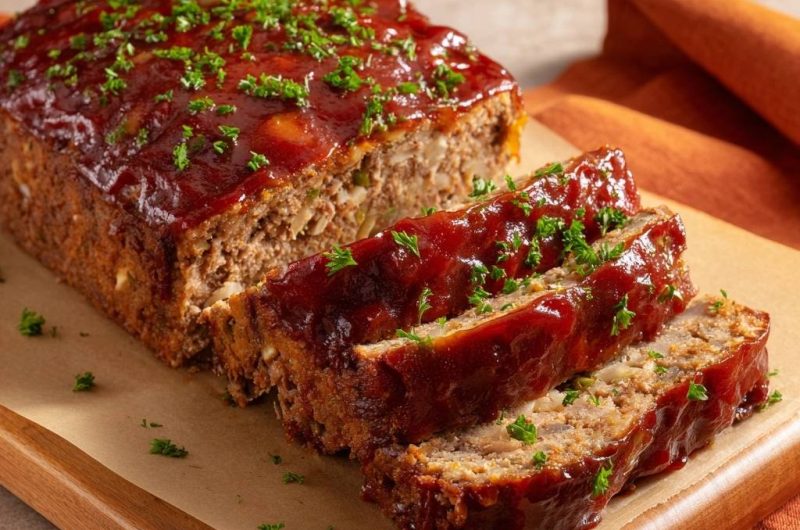 Saftiger Hackbraten mit BBQ-Glasur