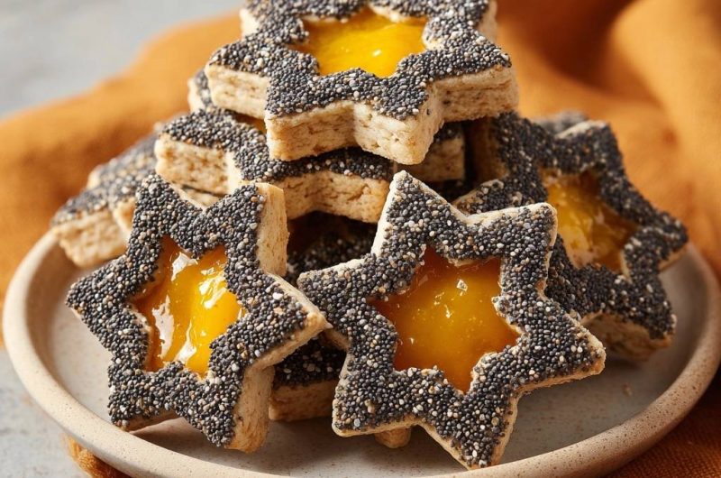 Sesam-Aprikosen-Sterne (Nie wieder auslaufende Marmelade!)