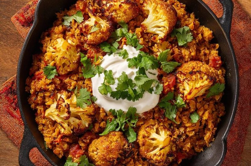 Würzige Blumenkohl-Reis-Pfanne