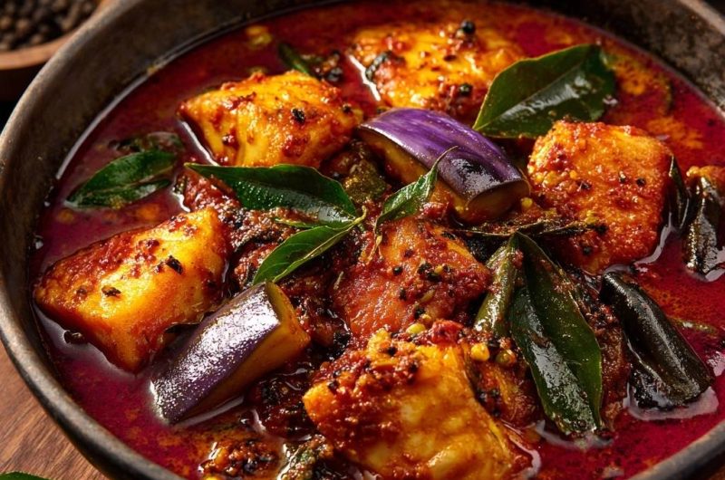 Würziges Fisch-Curry mit Auberginen