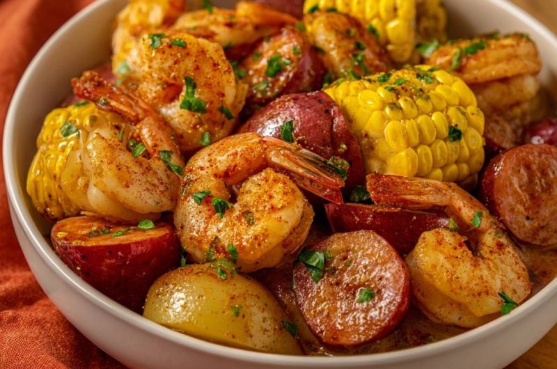 Würziges Shrimp & Sausage Boil aus der Pfanne