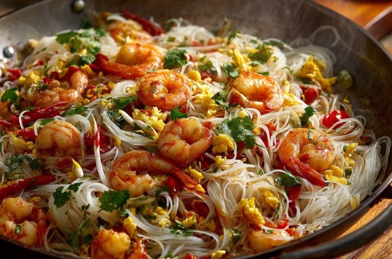 Wok-Garnelen mit Glasnudeln