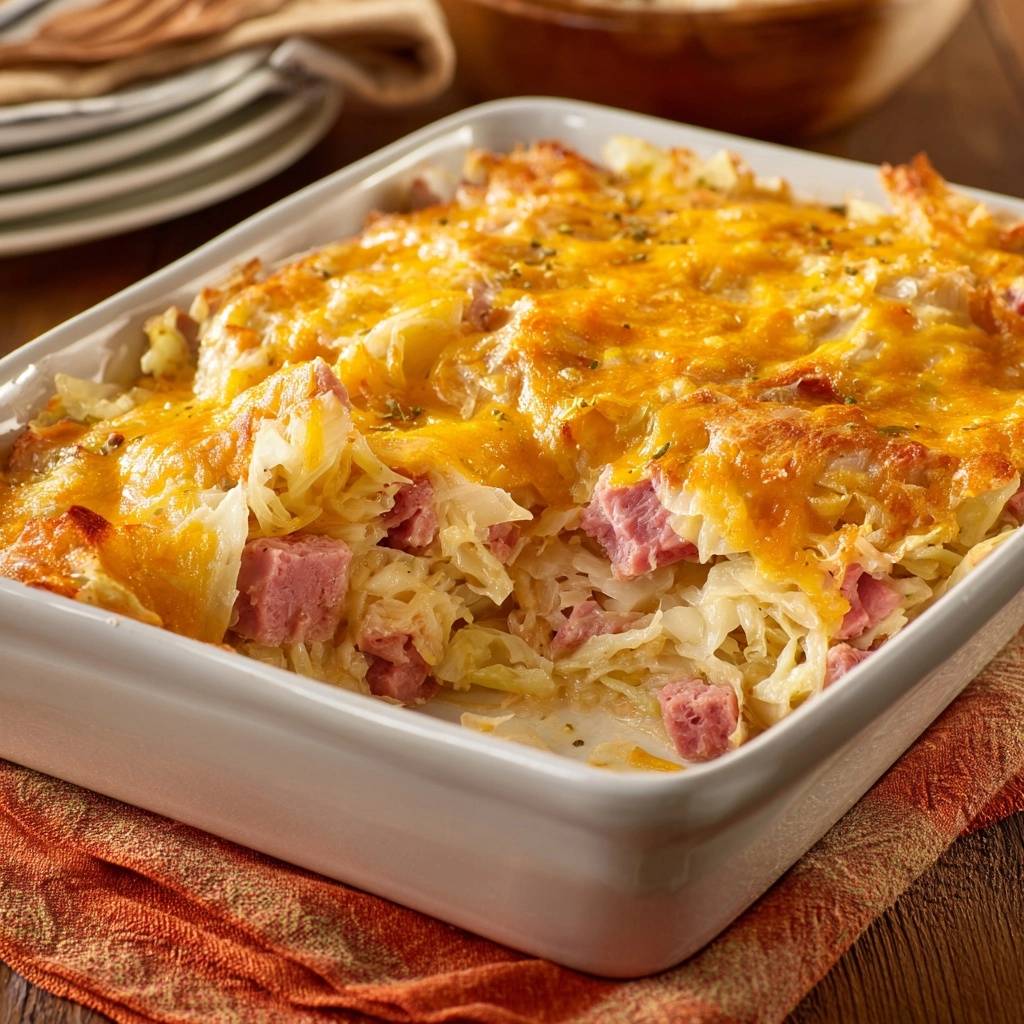 Herzhafter Kohl-Schinken-Auflauf