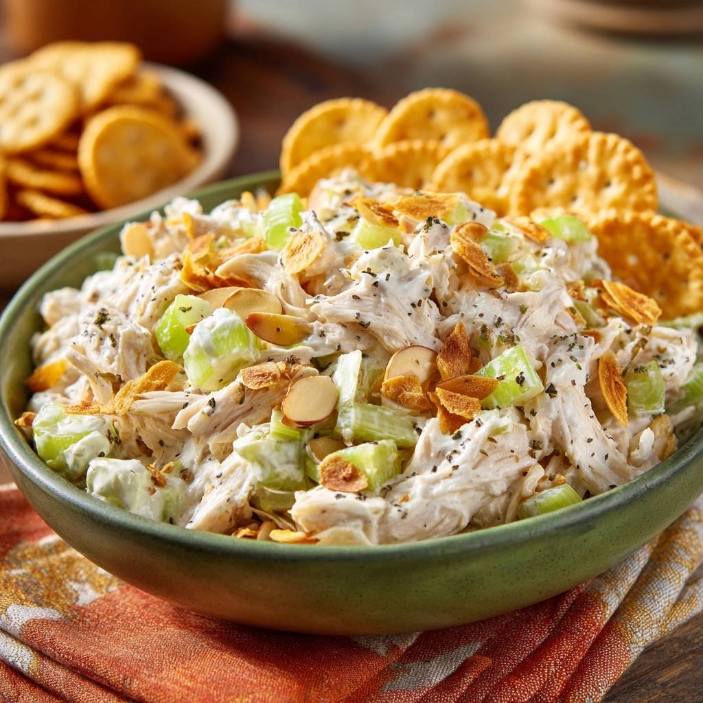 Cremiger Hähnchen-Salat mit Mandeln