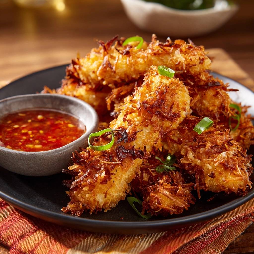 Knusprige Kokos-Hähnchen-Sticks