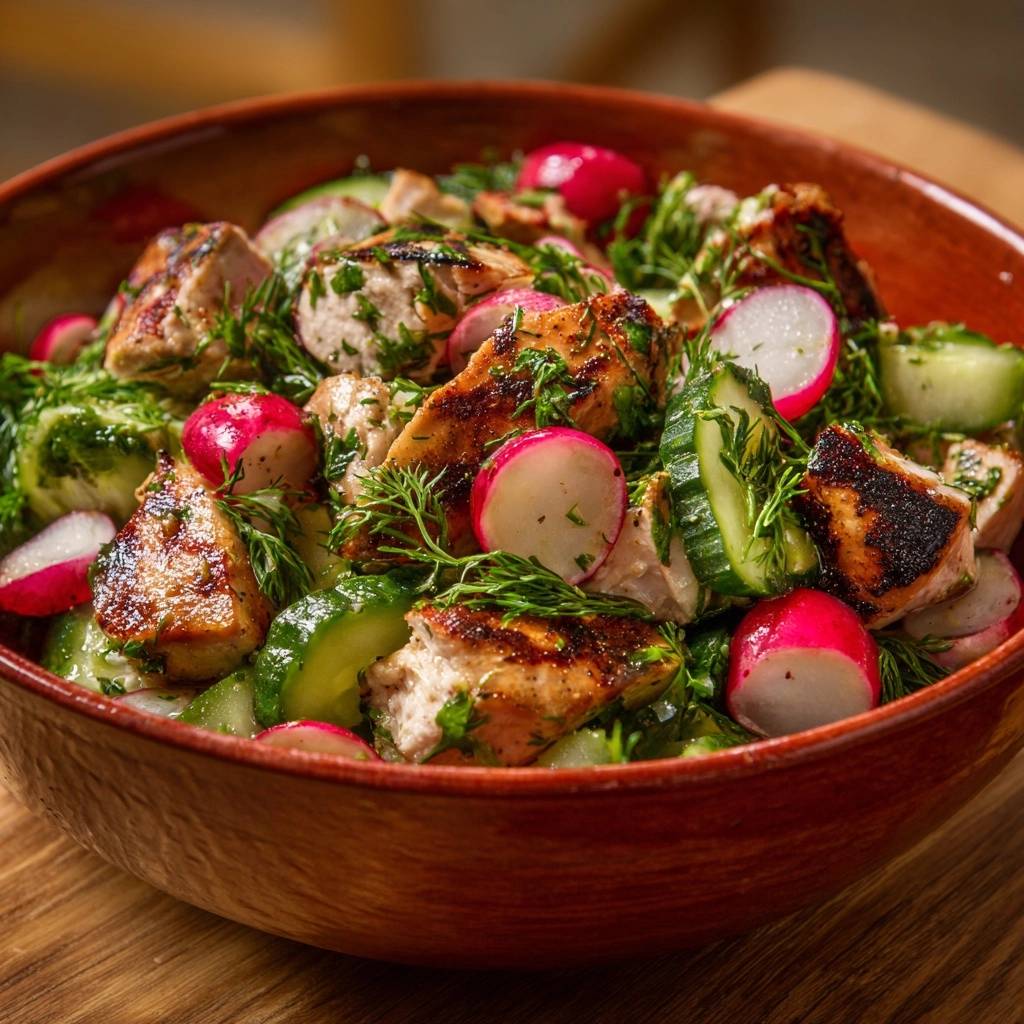 Mediterrane Hähnchen-Pfanne mit Radieschen