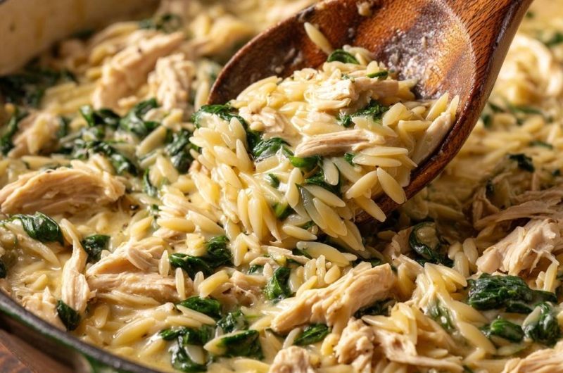 Cremige Zitronen-Hähnchen-Orzo